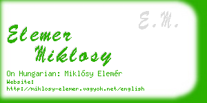 elemer miklosy business card
